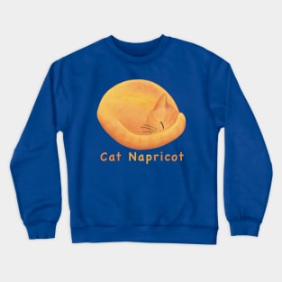 Sweet Apricot Cat Cartoon – Cat Napricot Pun Crewneck Sweatshirt